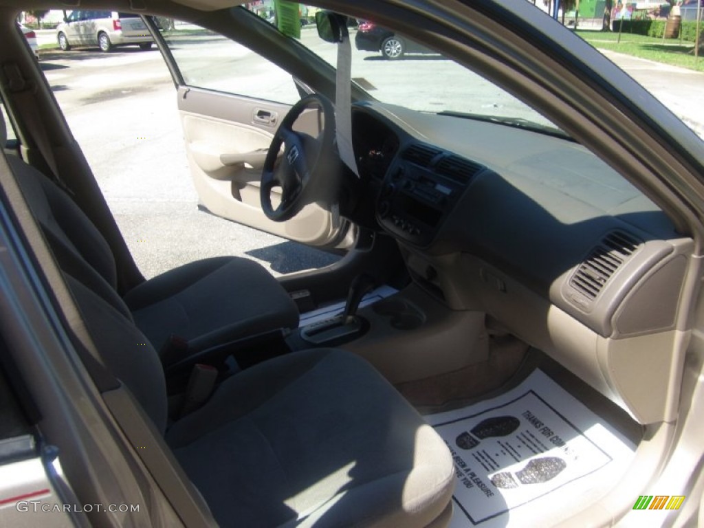 2001 Civic LX Sedan - Titanium Metallic / Beige photo #18