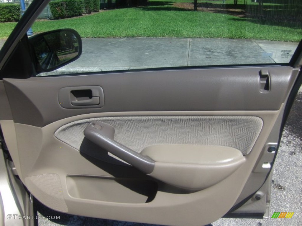 2001 Civic LX Sedan - Titanium Metallic / Beige photo #19