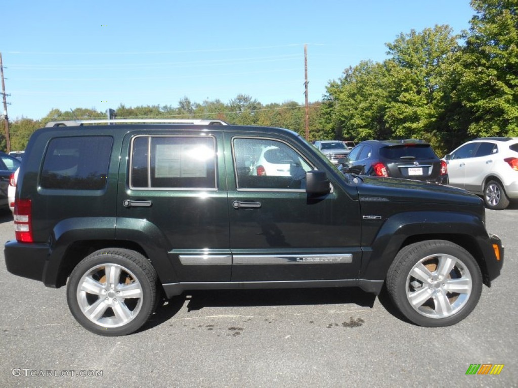 2012 Liberty Jet 4x4 - Black Forest Green Pearl / Dark Slate Gray photo #2