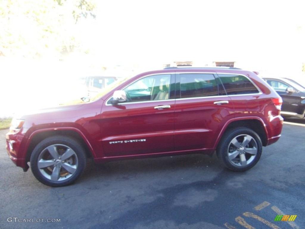 2014 Grand Cherokee Overland 4x4 - Deep Cherry Red Crystal Pearl / Overland Nepal Jeep Brown Light Frost photo #6