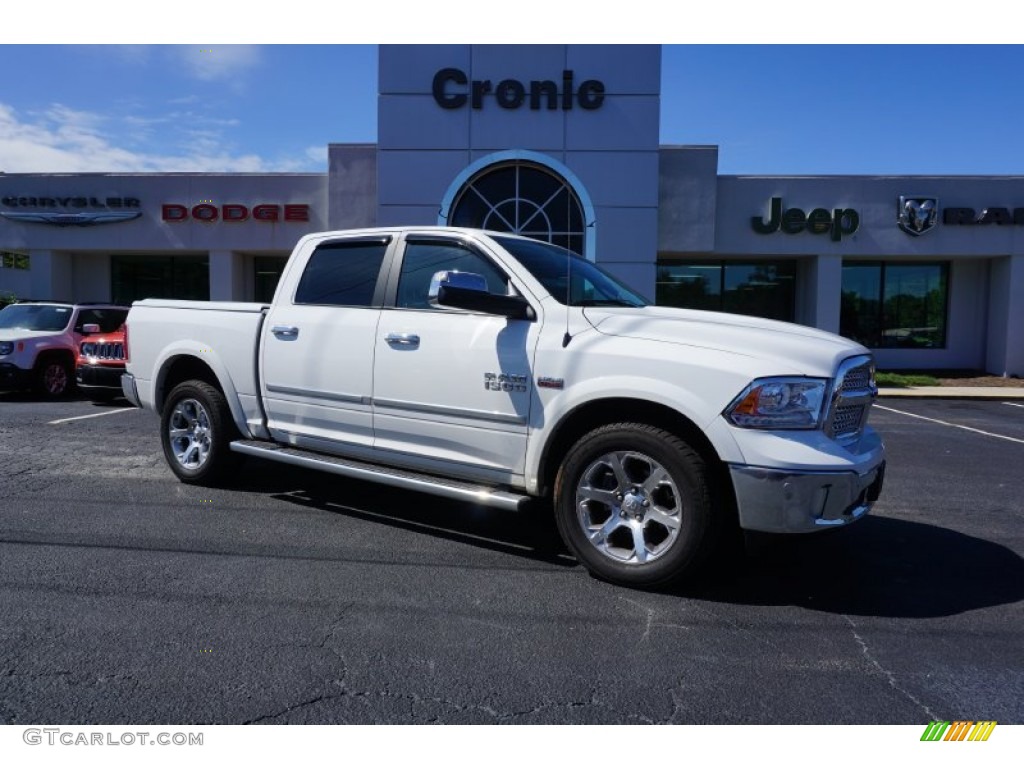 2014 1500 Laramie Crew Cab 4x4 - Bright White / Canyon Brown/Light Frost Beige photo #1