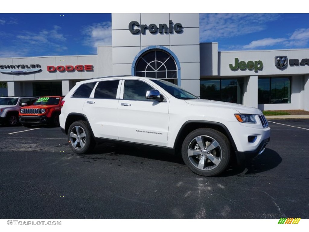 2015 Grand Cherokee Limited - Bright White / Black/Light Frost Beige photo #1
