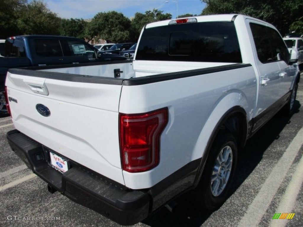 2015 F150 Lariat SuperCrew - Oxford White / Medium Light Camel photo #6