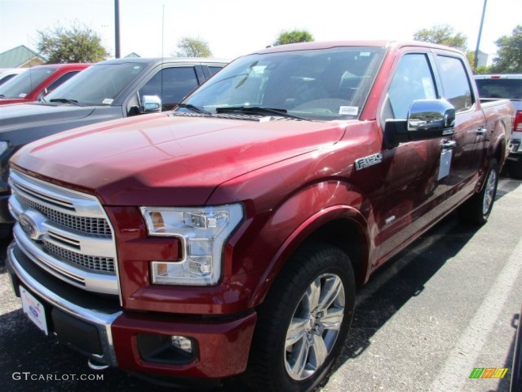 2015 F150 Platinum SuperCrew 4x4 - Ruby Red Metallic / Platinum Black photo #2