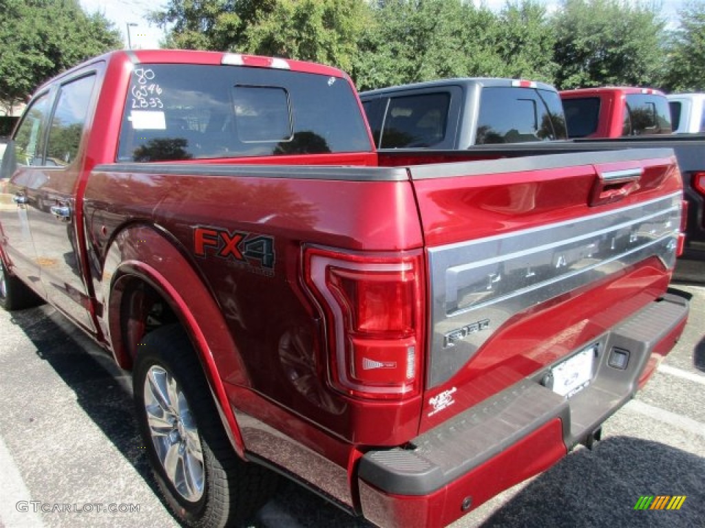 2015 F150 Platinum SuperCrew 4x4 - Ruby Red Metallic / Platinum Black photo #5