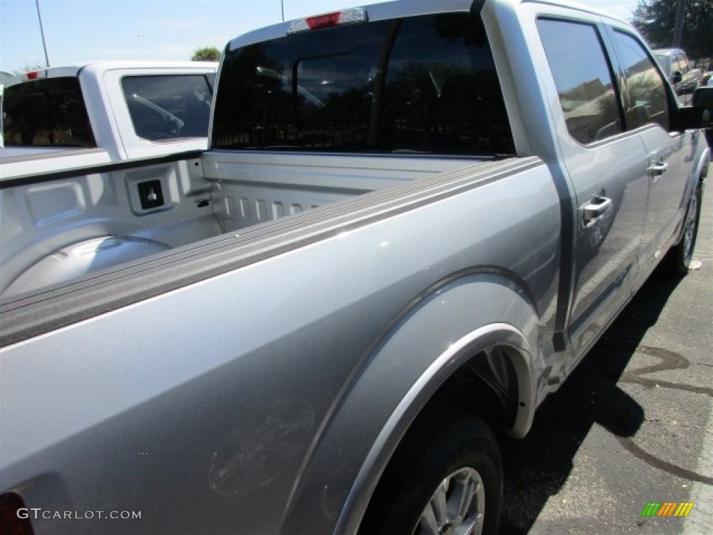 2015 F150 Lariat SuperCrew - Ingot Silver Metallic / Medium Earth Gray photo #6