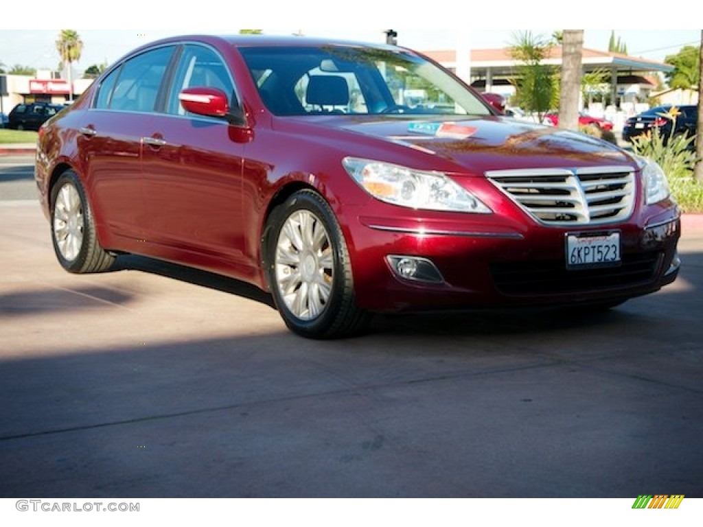 2009 Genesis 3.8 Sedan - Cabernet Red Pearl / Black photo #1