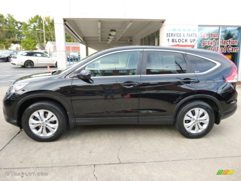 2012 CR-V EX 4WD - Crystal Black Pearl / Black photo #2