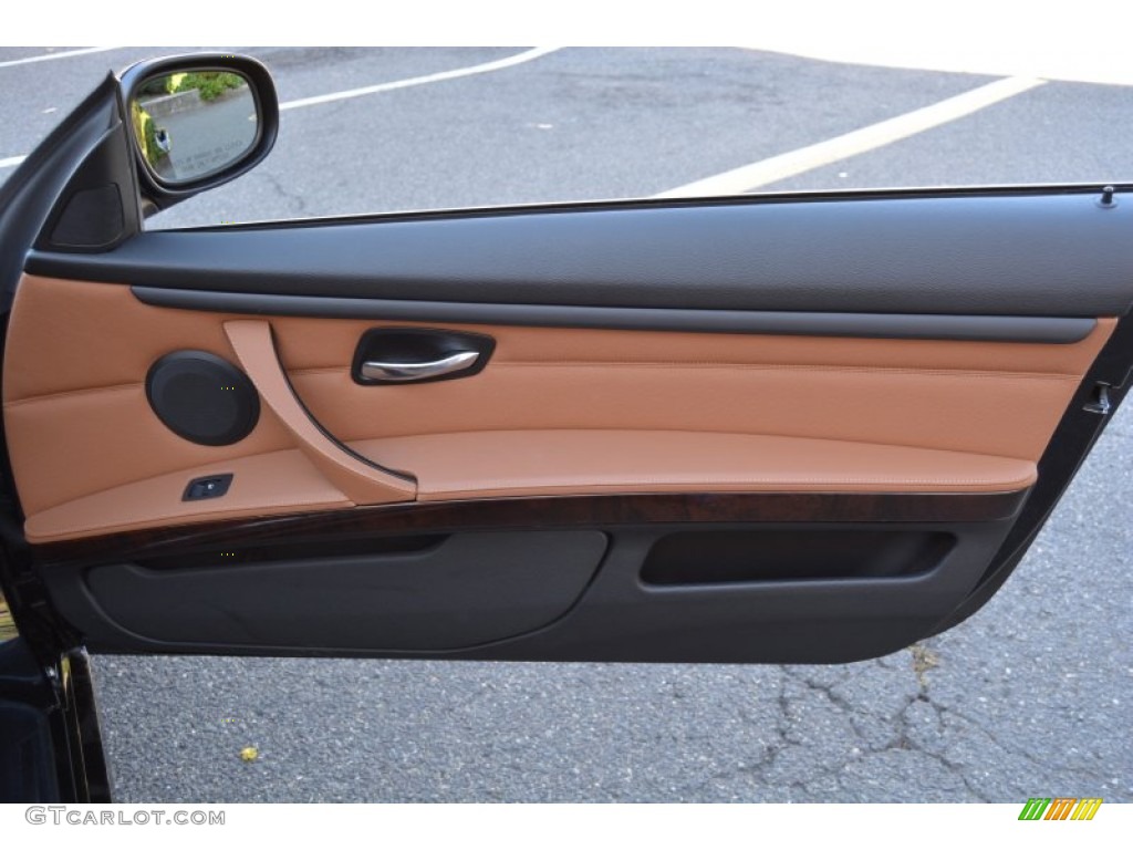 2012 BMW 3 Series 328i Convertible Saddle Brown Door Panel Photo #107732666