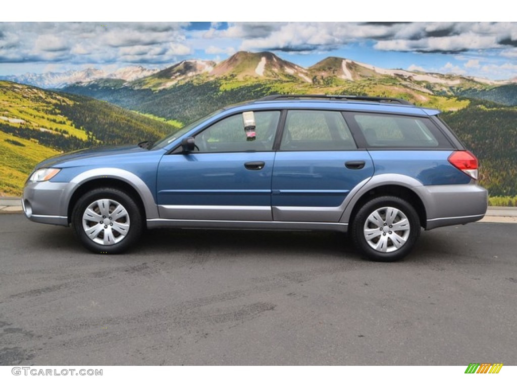 2009 Outback 2.5i Wagon - Newport Blue Pearl / Off Black photo #6