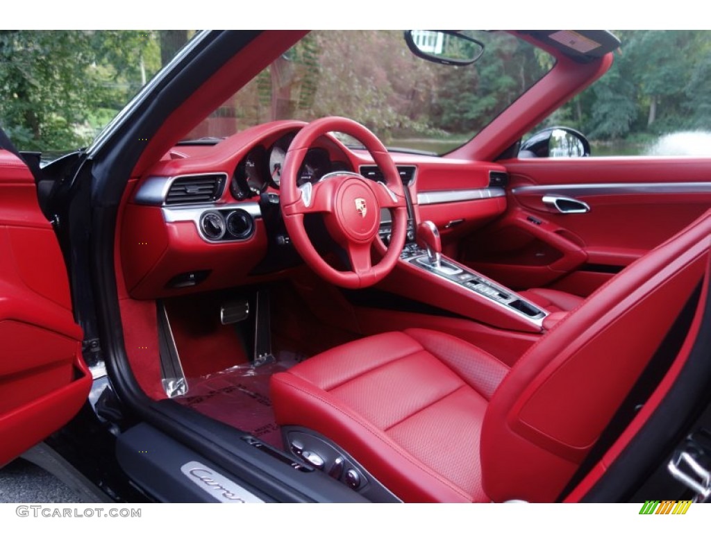 Carrera Red Natural Leather Interior 2013 Porsche 911 Carrera S Cabriolet Photo #107739767