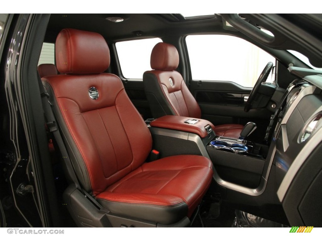 Limited Unique Red Leather Interior 2013 Ford F150 Limited SuperCrew 4x4 Photo #107742704