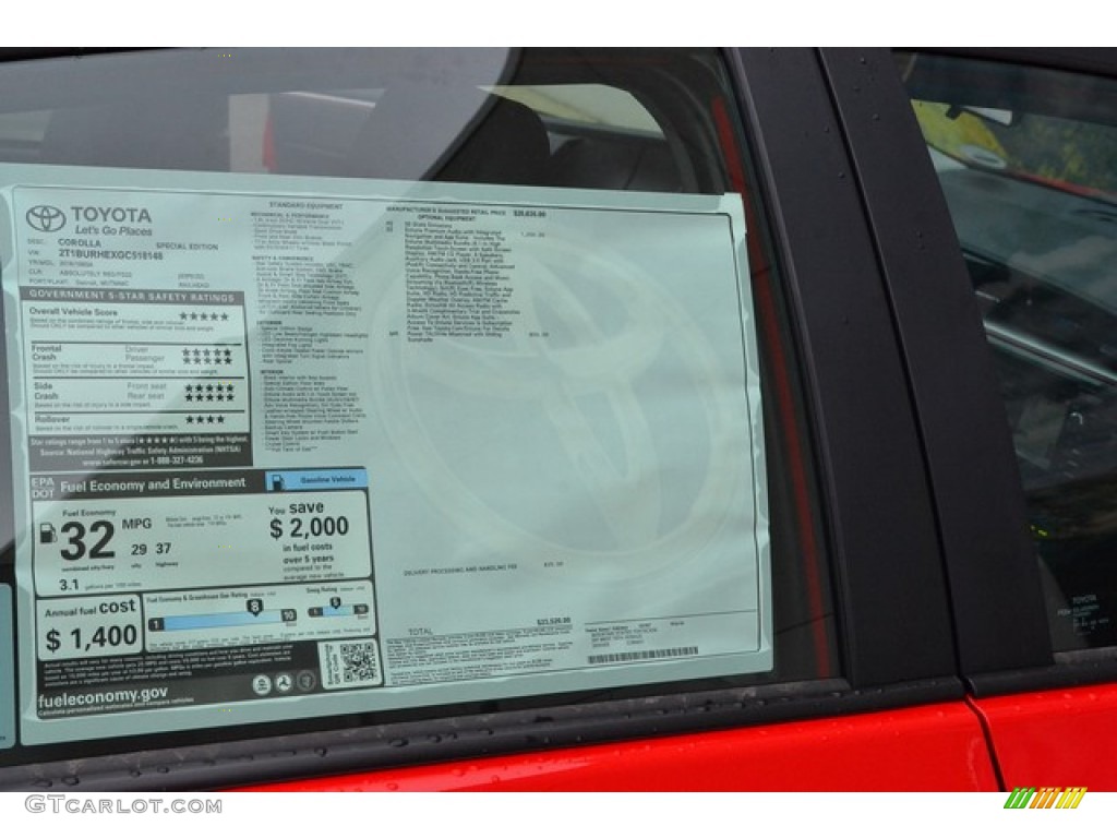 2016 Corolla S Special Edition - Absolutely Red / Black photo #10