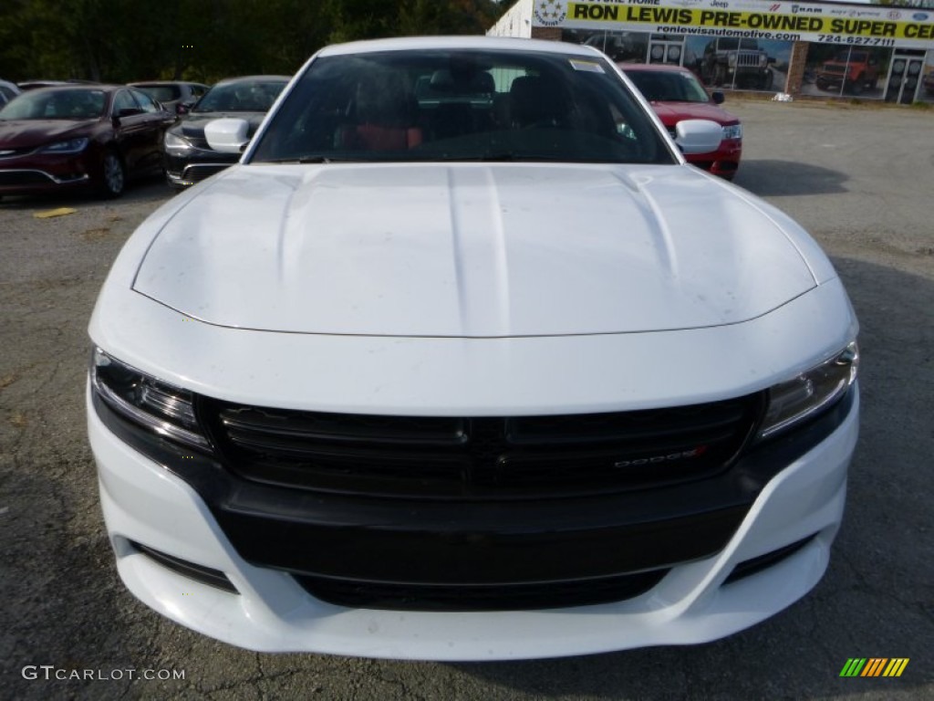 2016 Charger SXT AWD - Bright White / Black/Ruby Red photo #13