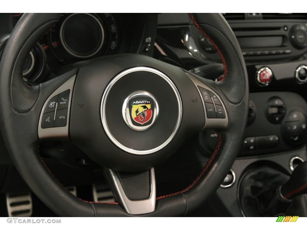 2013 Fiat 500 Abarth Abarth Nero/Nero (Black/Black) Steering Wheel Photo #107763563