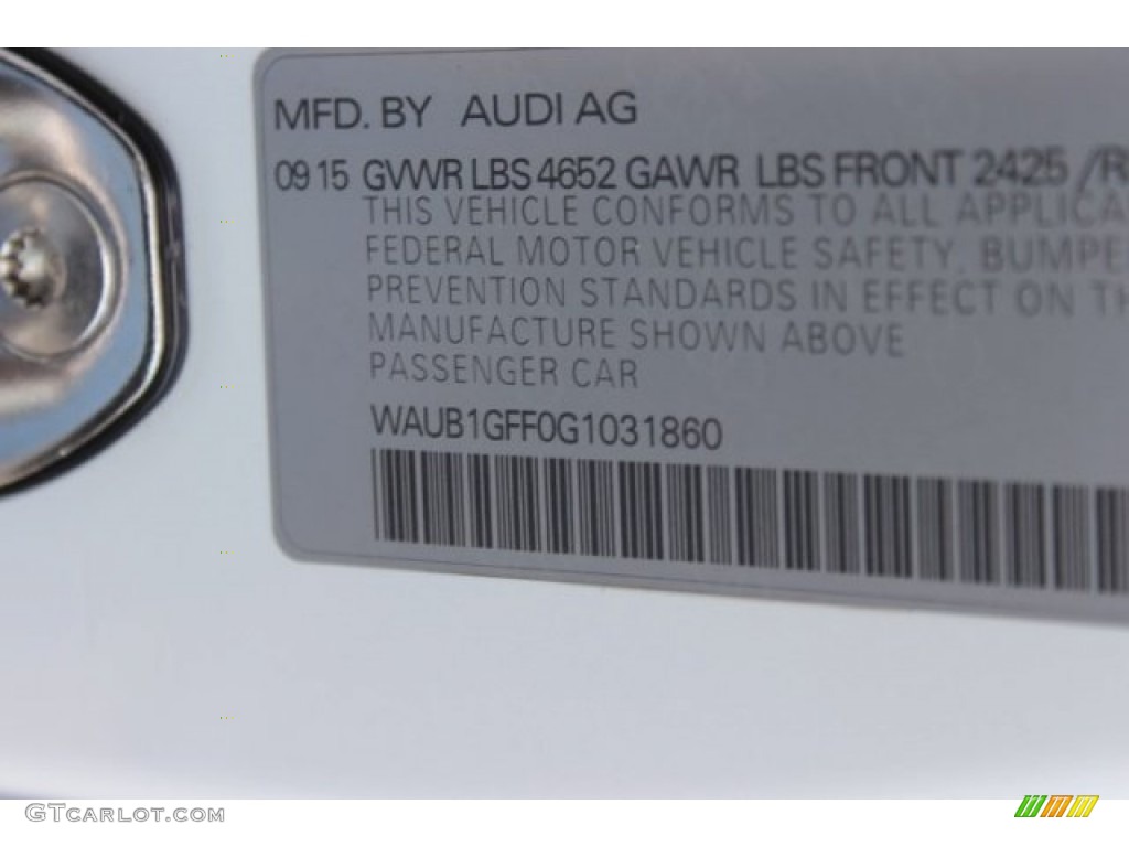 2016 S3 2.0T Premium Plus quattro - Glacier White Metallic / Black photo #39