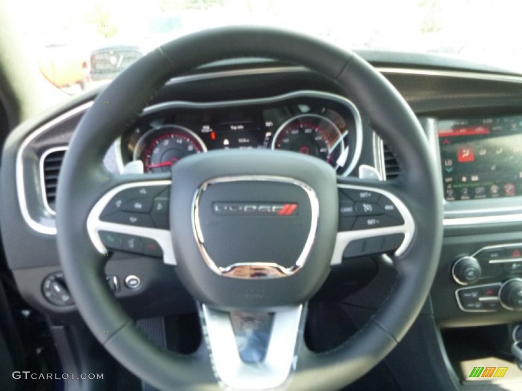 2016 Dodge Charger SXT AWD Black/Tungsten Steering Wheel Photo #107769698