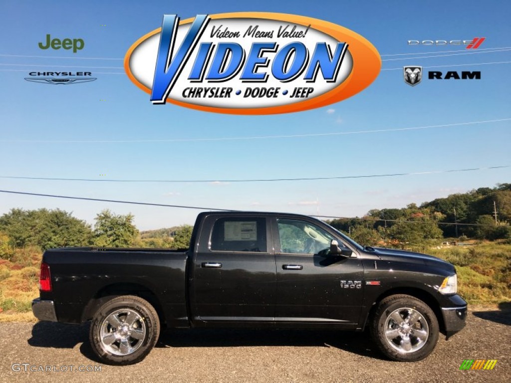 2016 1500 Big Horn Crew Cab 4x4 - Brilliant Black Crystal Pearl / Black/Diesel Gray photo #1