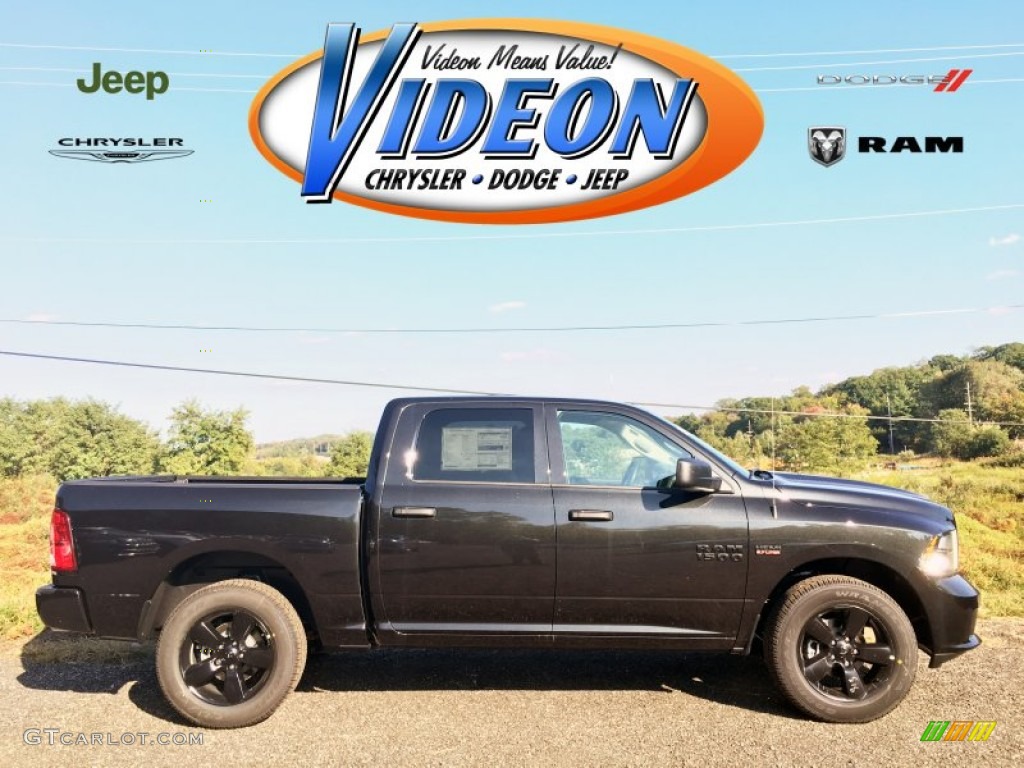 2016 1500 Express Crew Cab 4x4 - Brilliant Black Crystal Pearl / Black/Diesel Gray photo #1