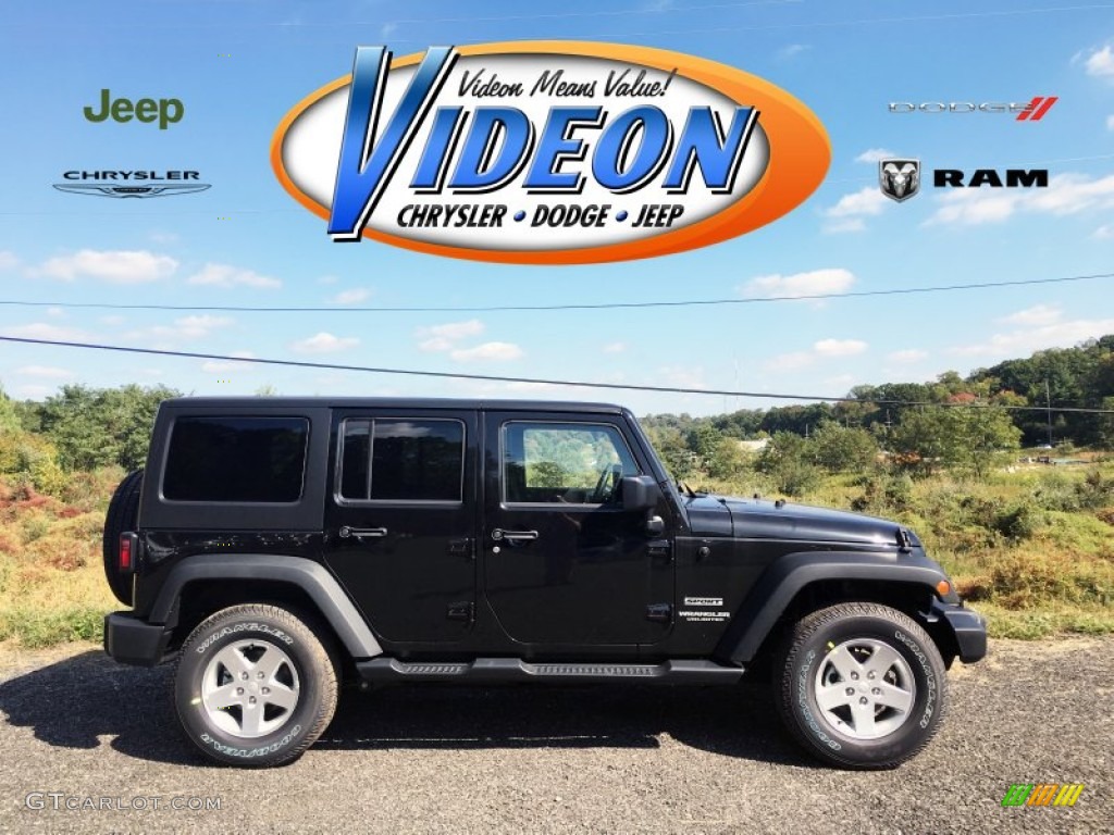 2016 Wrangler Unlimited Sport 4x4 - Black / Black photo #1