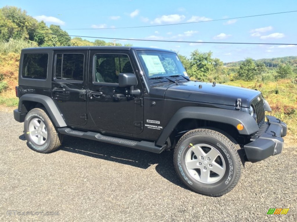 Black 2016 Jeep Wrangler Unlimited Sport 4x4 Exterior Photo #107775591