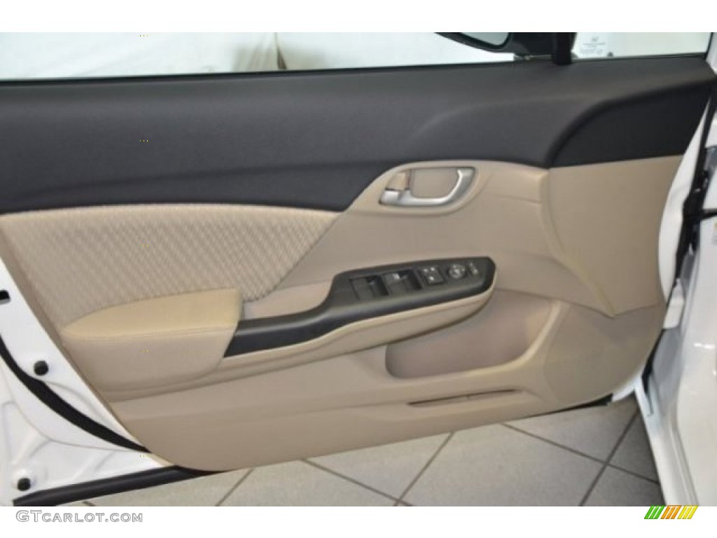 2015 Civic LX Sedan - Taffeta White / Beige photo #8
