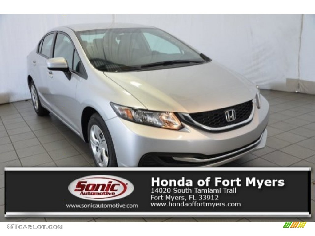 2015 Civic LX Sedan - Alabaster Silver Metallic / Gray photo #1