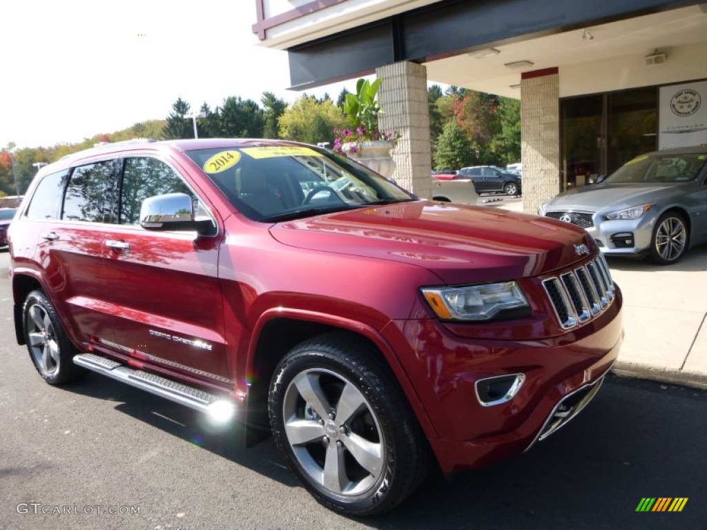 2014 Grand Cherokee Overland 4x4 - Deep Cherry Red Crystal Pearl / Overland Nepal Jeep Brown Light Frost photo #7