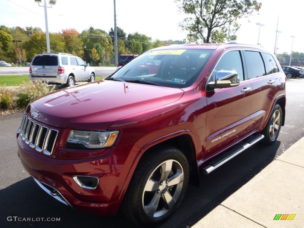 2014 Grand Cherokee Overland 4x4 - Deep Cherry Red Crystal Pearl / Overland Nepal Jeep Brown Light Frost photo #9