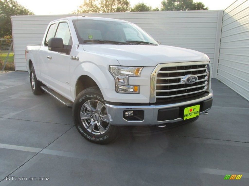 2015 F150 XLT SuperCab 4x4 - Oxford White / Medium Earth Gray photo #1