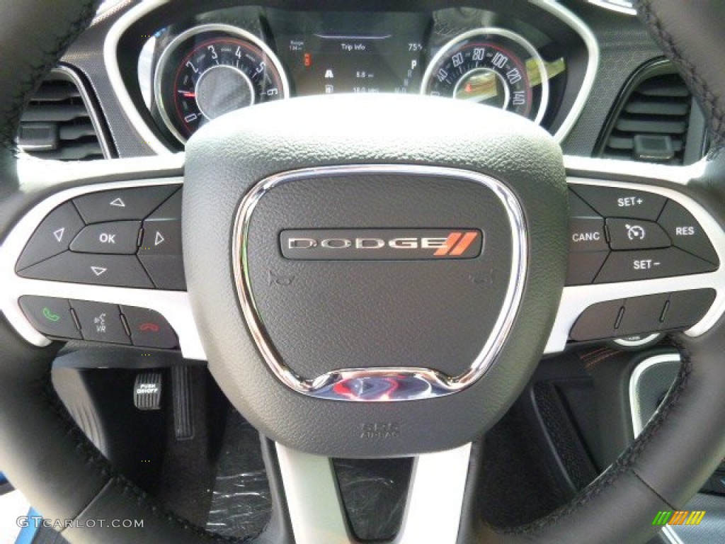 2016 Dodge Challenger SXT Plus Black/Pearl Steering Wheel Photo #107790878