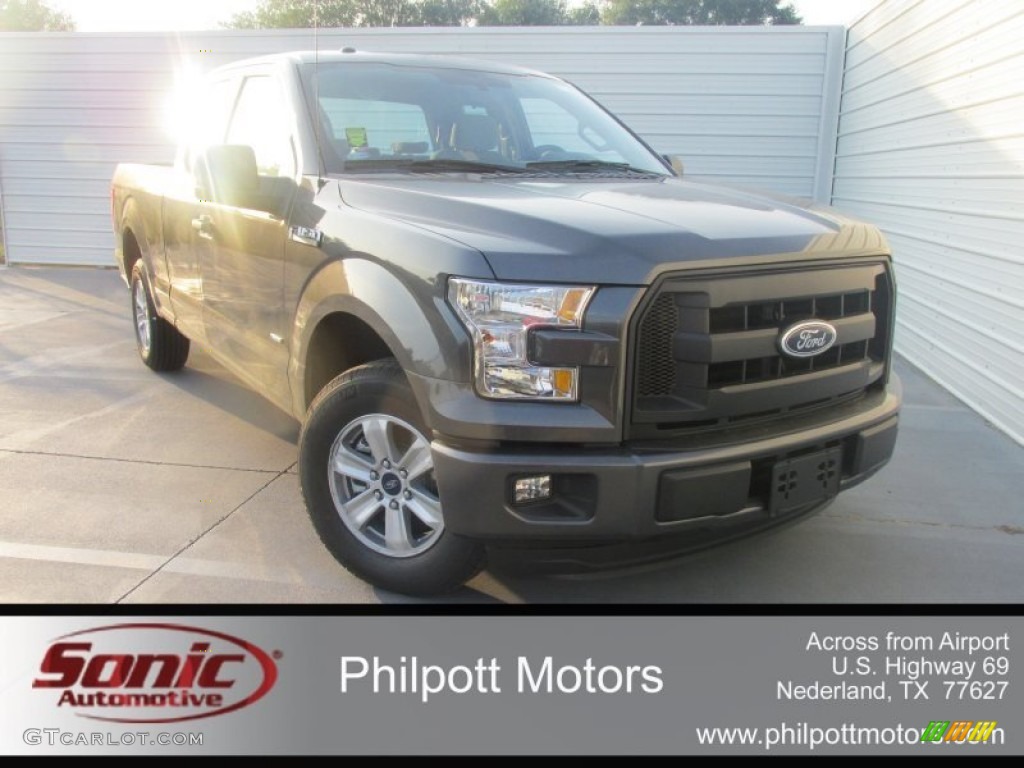 2015 F150 XL SuperCab - Magnetic Metallic / Medium Earth Gray photo #2