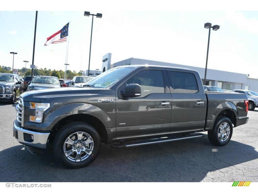 2015 F150 XLT SuperCrew - Magnetic Metallic / Medium Earth Gray photo #3