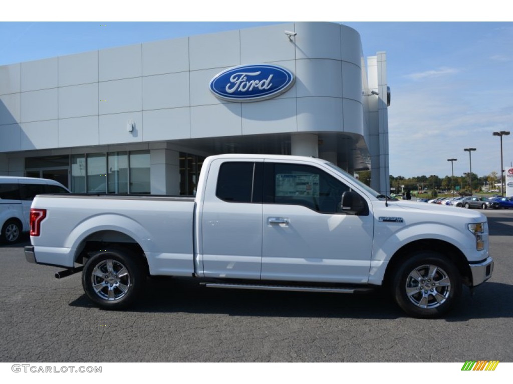 2015 F150 XL SuperCab - Oxford White / Medium Earth Gray photo #2