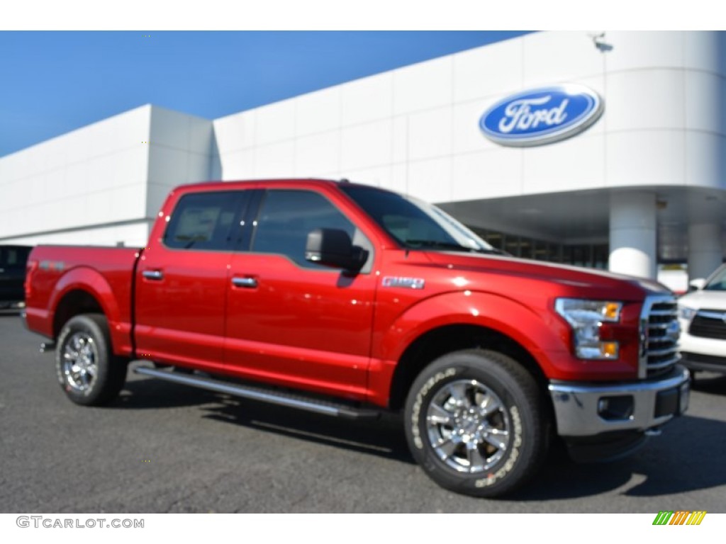 2015 F150 XLT SuperCrew 4x4 - Ruby Red Metallic / Medium Earth Gray photo #1