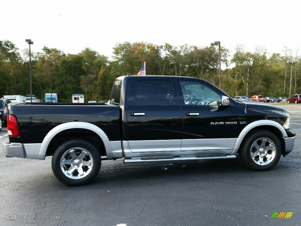 2012 Ram 1500 Laramie Crew Cab 4x4 - Black / Dark Slate Gray photo #5