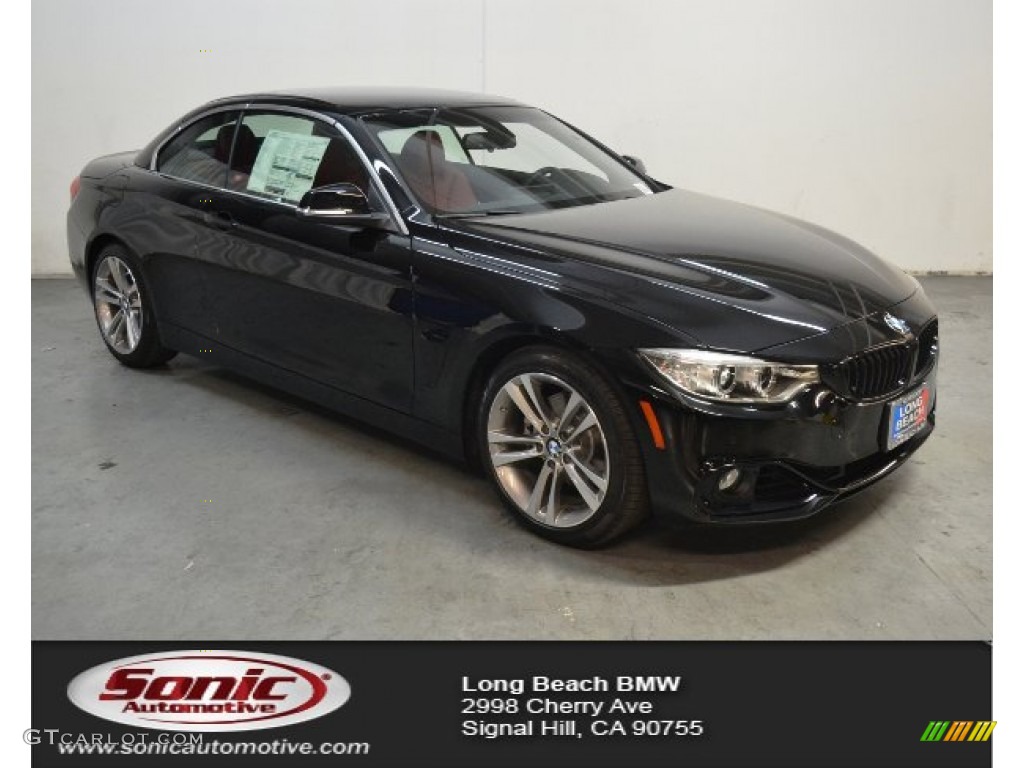 2016 4 Series 428i Convertible - Jet Black / Coral Red photo #1