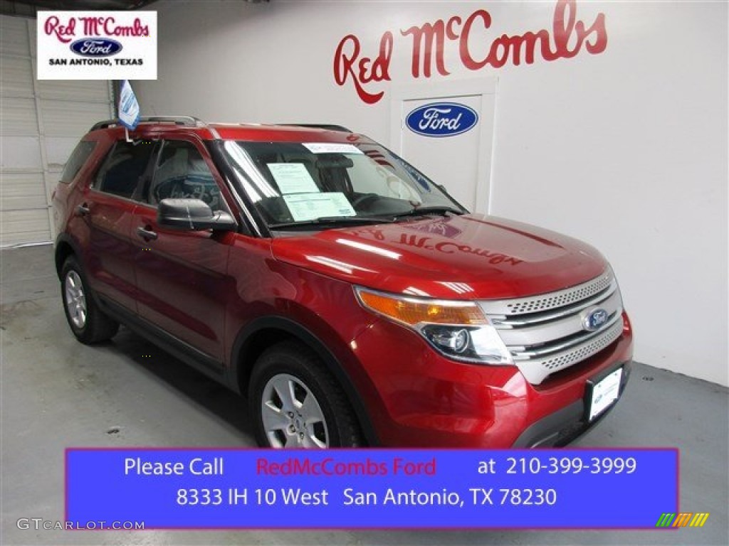 2013 Explorer FWD - Ruby Red Metallic / Medium Light Stone photo #1