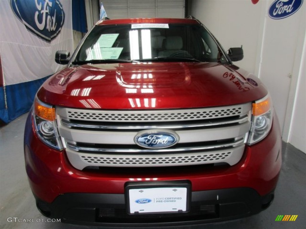 2013 Explorer FWD - Ruby Red Metallic / Medium Light Stone photo #2