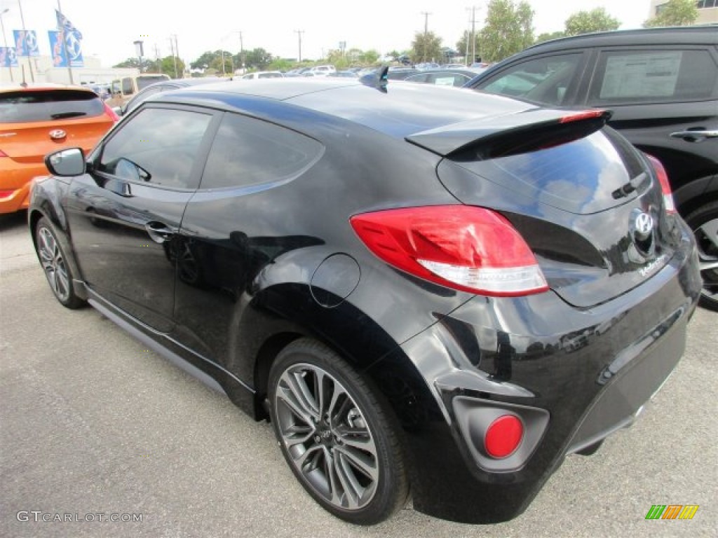 2016 Veloster Turbo R-Spec - Ultra Black / Black/Red photo #4