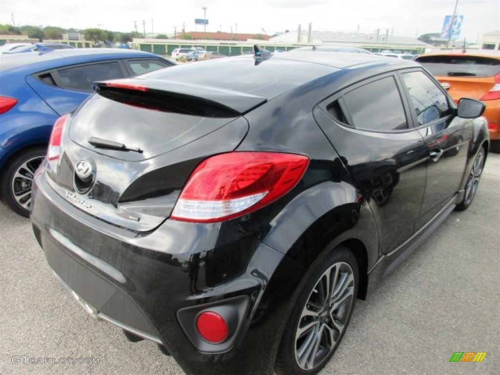2016 Veloster Turbo R-Spec - Ultra Black / Black/Red photo #6