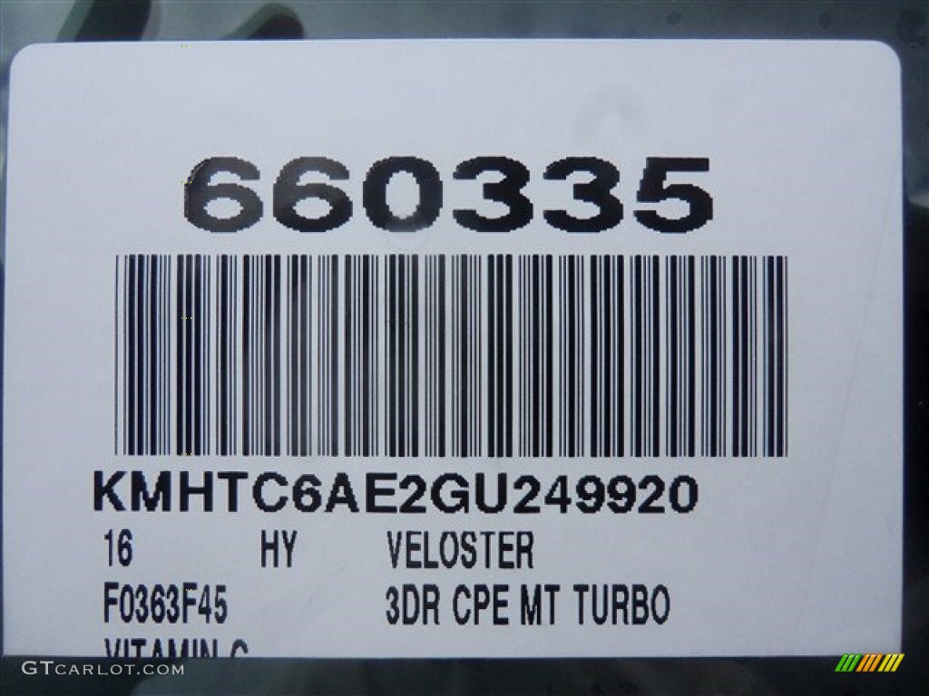 2016 Veloster Turbo - Vitamin C / Black/Orange photo #3