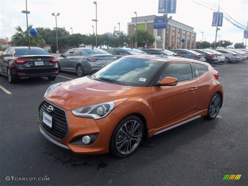 2016 Veloster Turbo - Vitamin C / Black/Orange photo #6