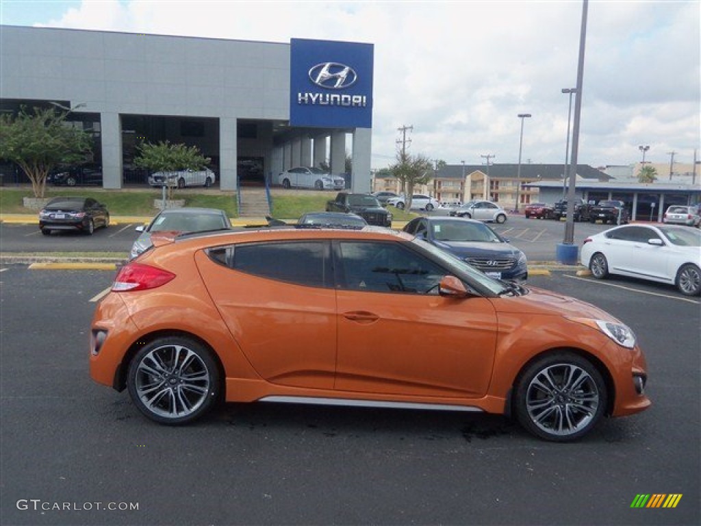 2016 Veloster Turbo - Vitamin C / Black/Orange photo #12
