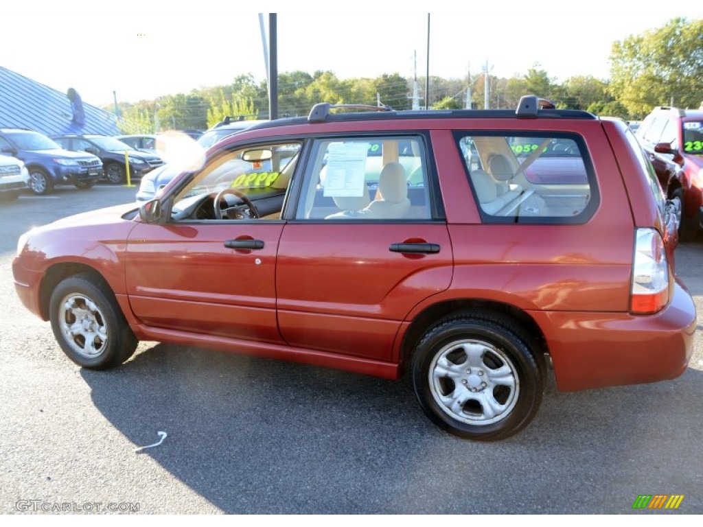 2006 Forester 2.5 X - Garnet Red Pearl / Desert Beige photo #10