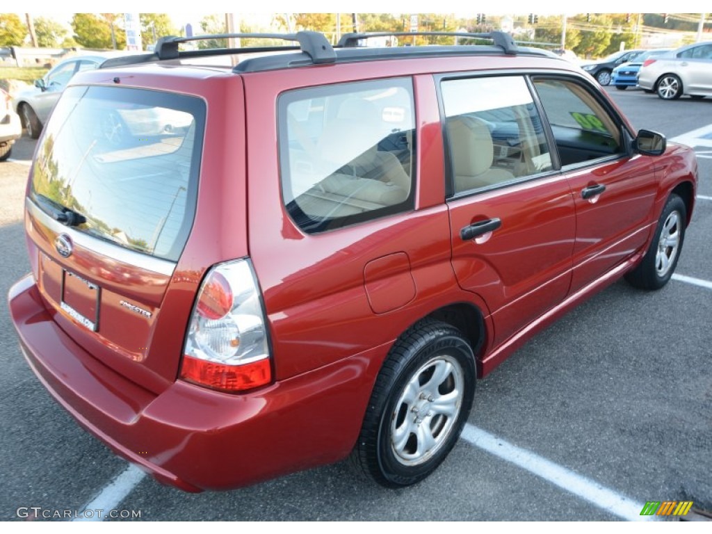 2006 Forester 2.5 X - Garnet Red Pearl / Desert Beige photo #15