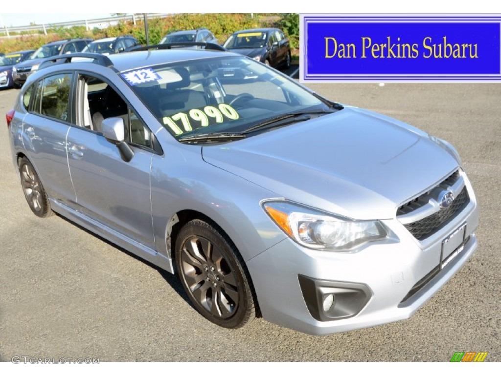 2012 Impreza 2.0i Sport Premium 5 Door - Ice Silver Metallic / Black photo #1