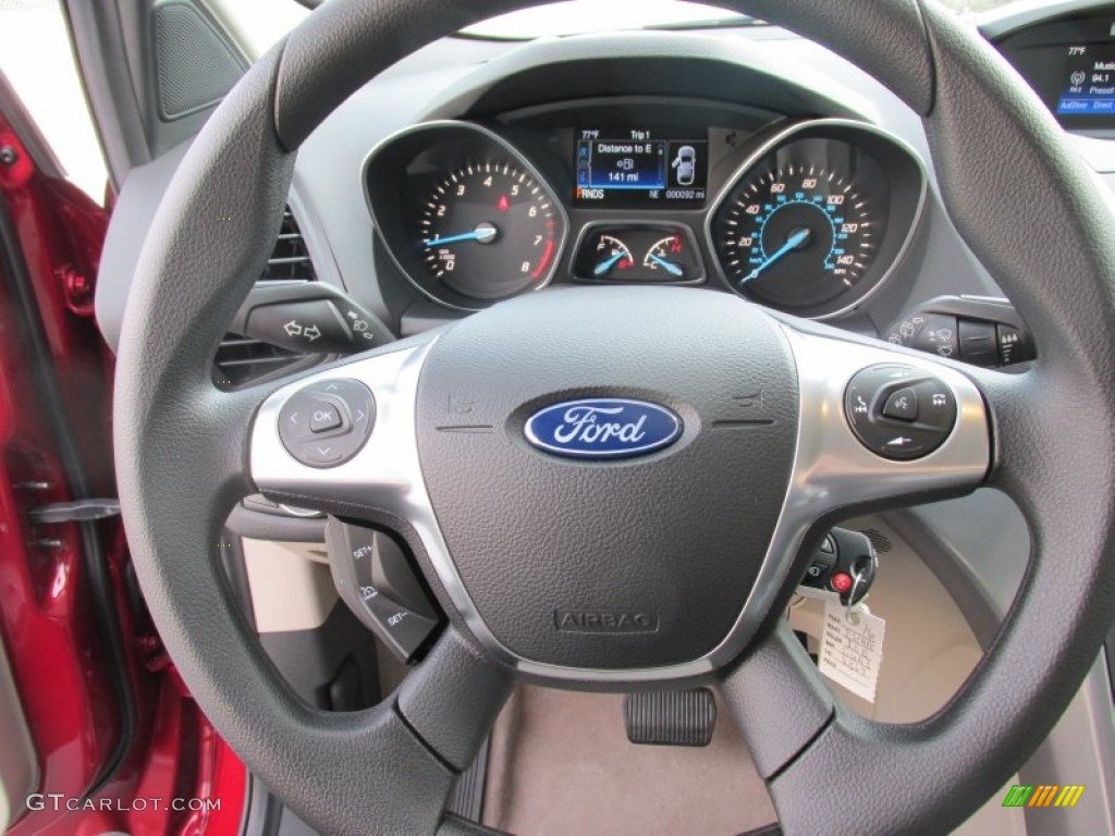 2016 Ford Escape SE Medium Light Stone Steering Wheel Photo #107819132