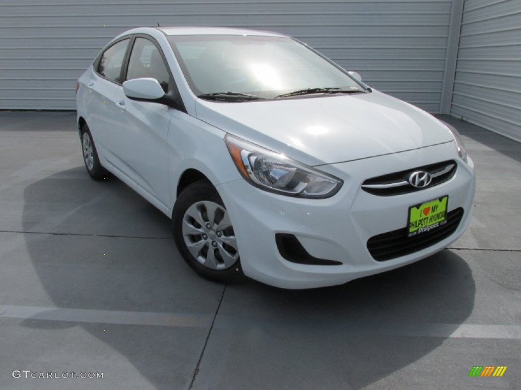 2016 Accent SE Sedan - Century White / Gray photo #1