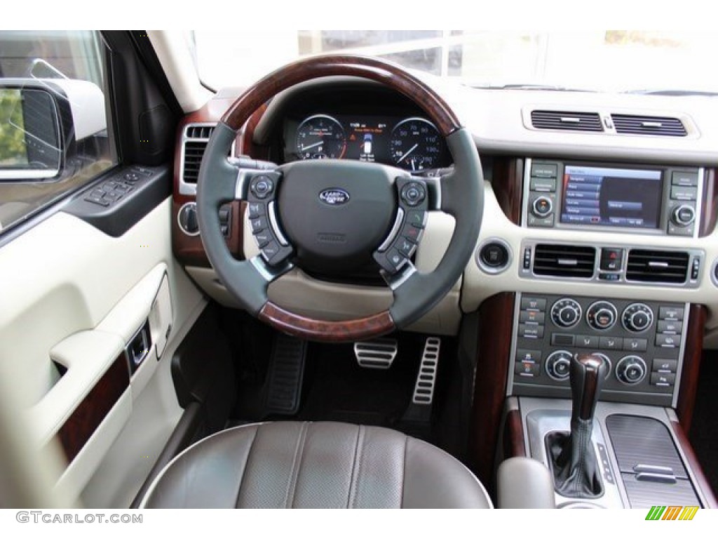 2010 Land Rover Range Rover Supercharged Arabica Brown/Ivory White Dashboard Photo #107821277